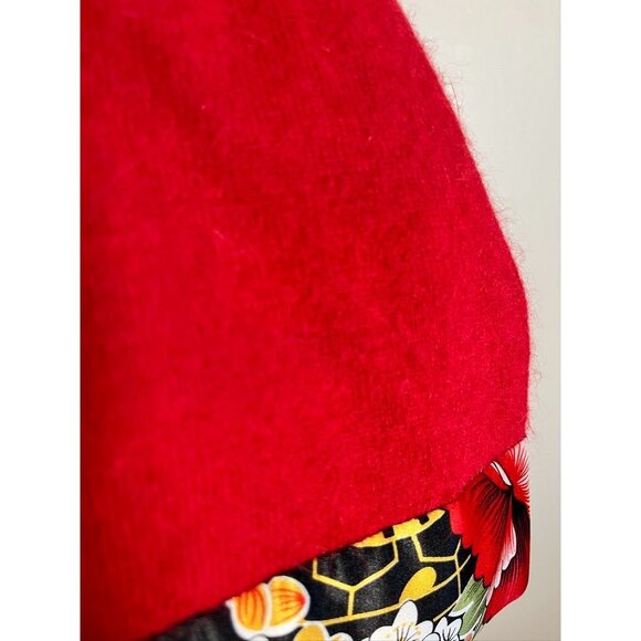 Soft Surroundings Wool Floral Burnout Sweater XL Oversized Velvet Asian Chic 80s - Picture 4 of 13